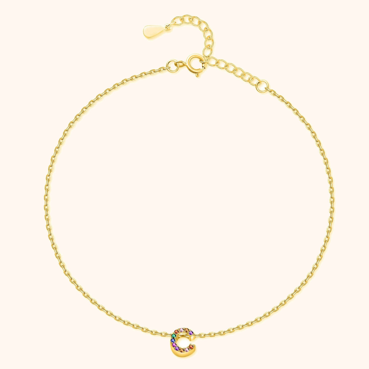 Irisieren Initiale Fußkettchen - Emily Schmuck
