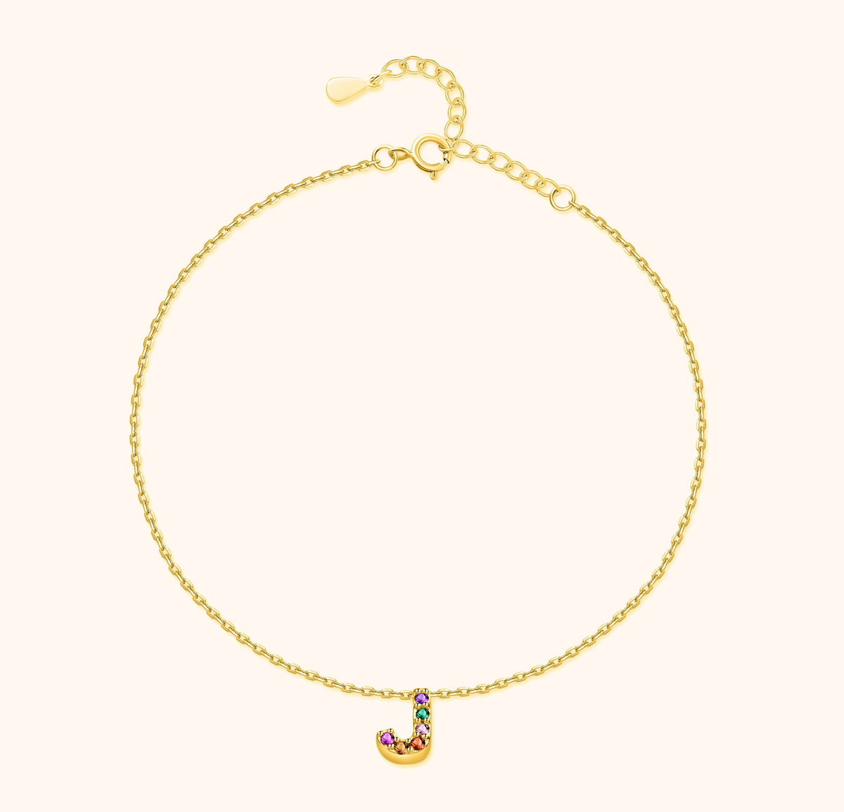 Irisieren Initiale Fußkettchen - Emily Schmuck