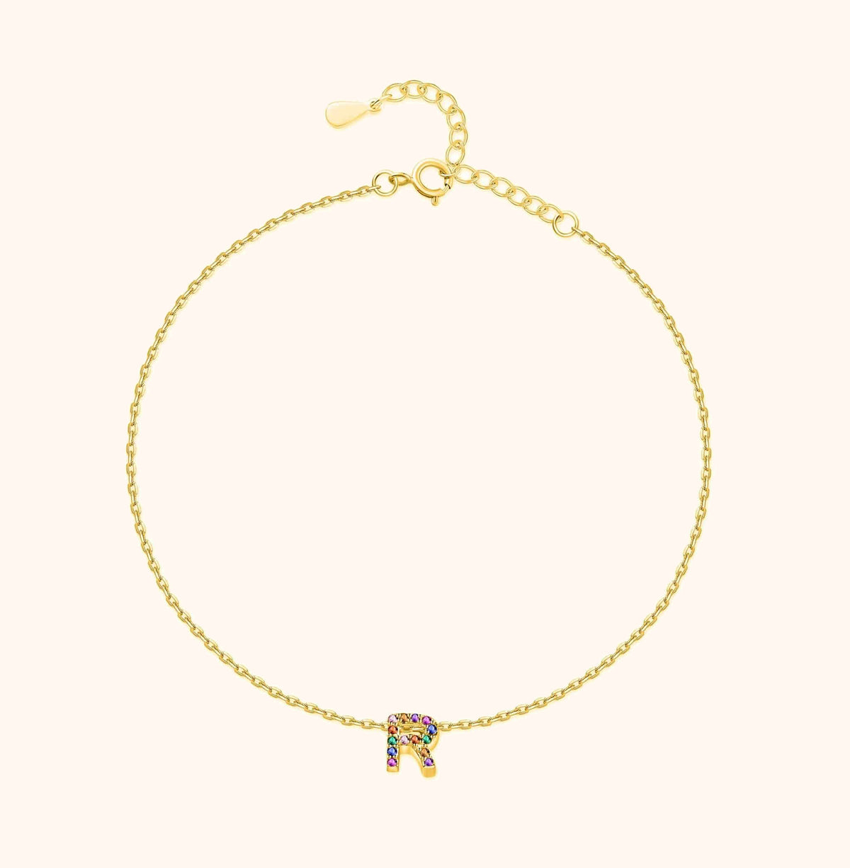 Irisieren Initiale Fußkettchen - Emily Schmuck