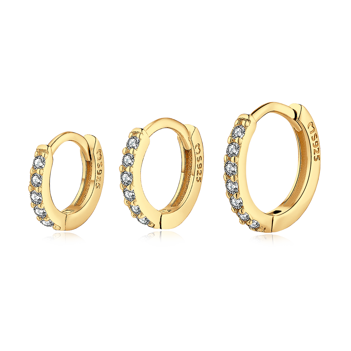 Dreifache Ringe Ohrringe - Emily Schmuck