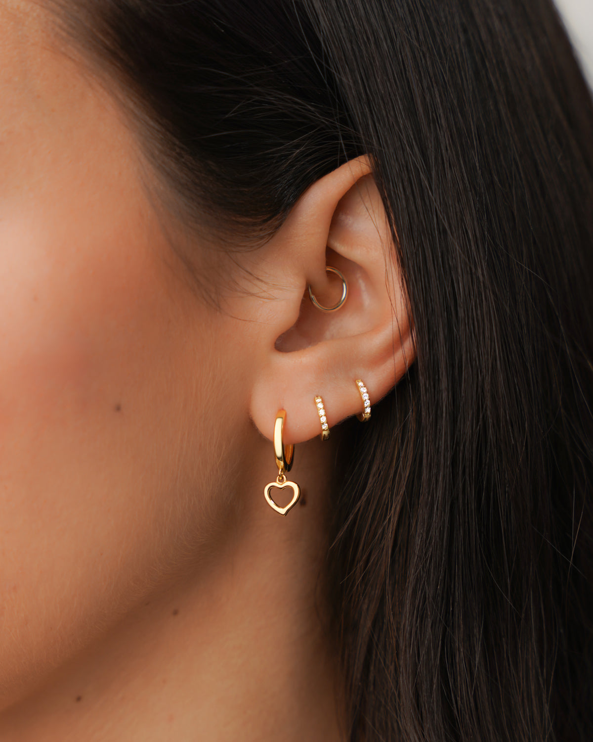 Dreifache Ringe Ohrringe - Emily Schmuck