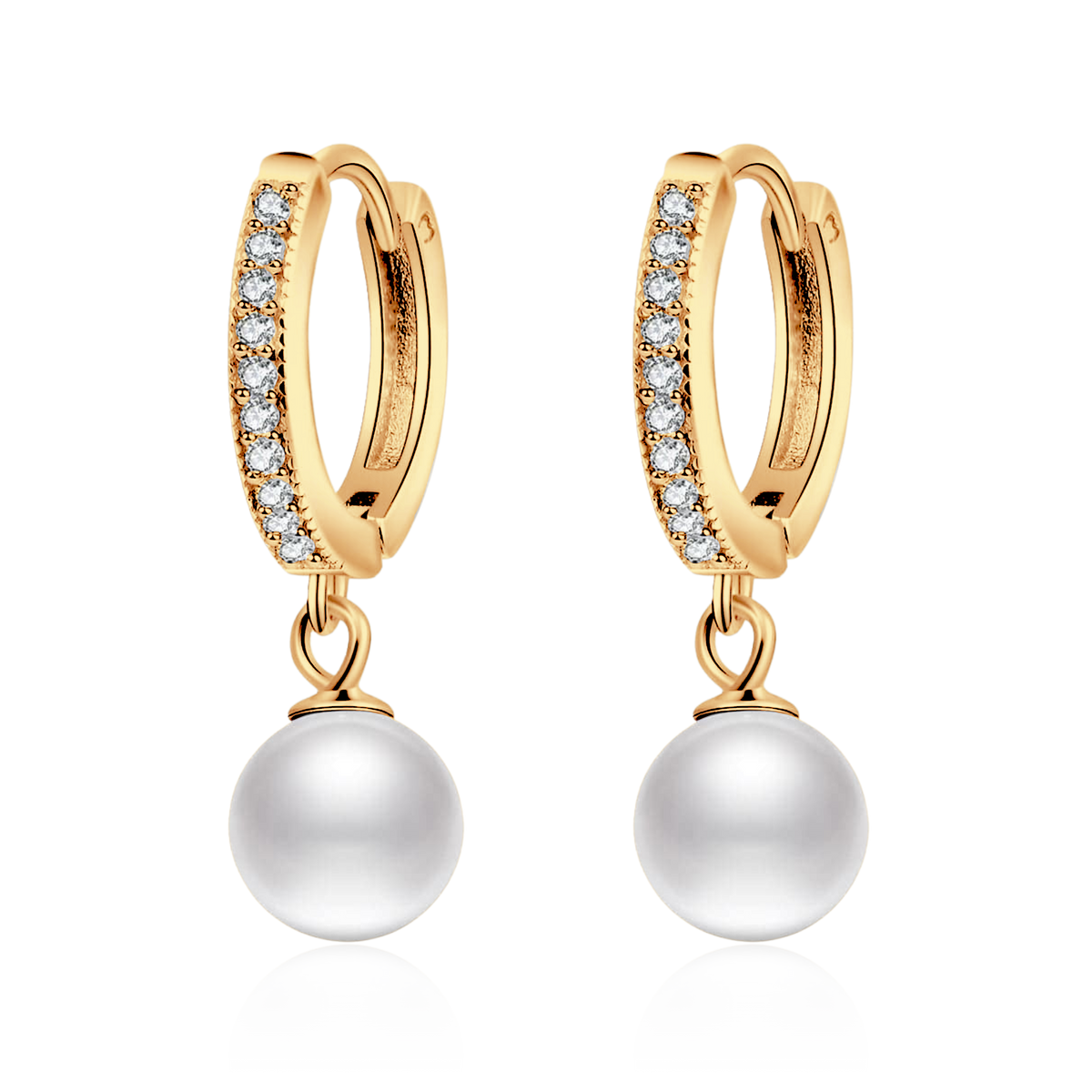 Perle und Diamant Reif-Ohrringe - Emily Schmuck