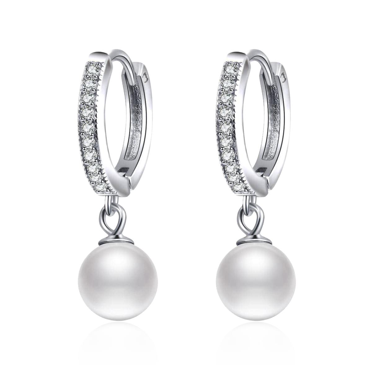Perle und Diamant Reif-Ohrringe - Emily Schmuck