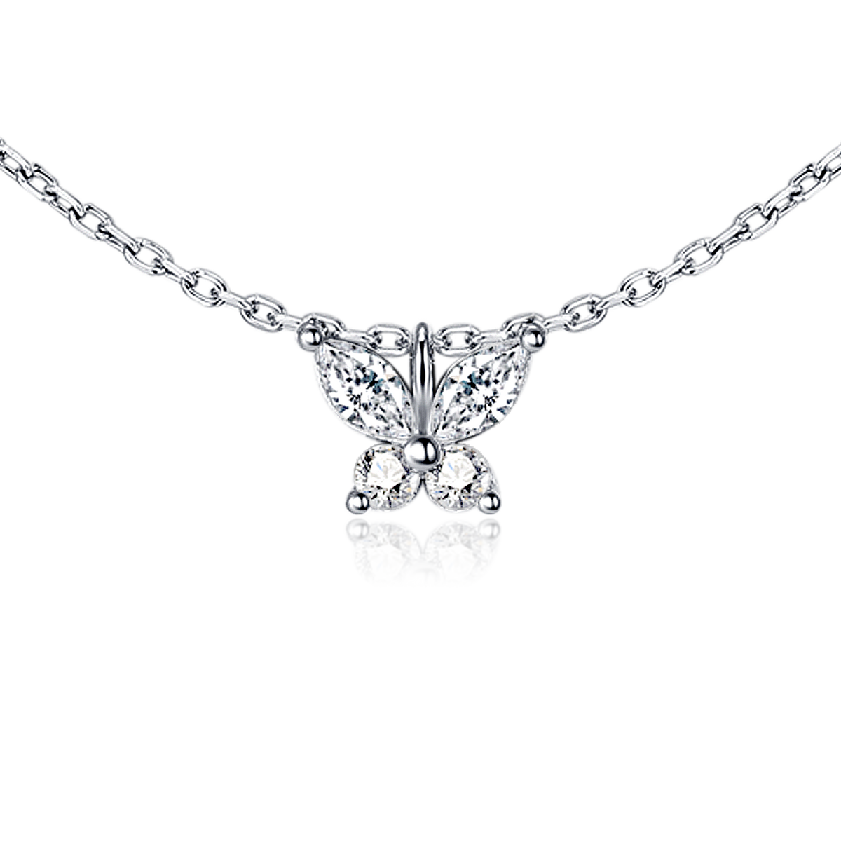 Weißer Schmetterling Halskette - Emily Schmuck