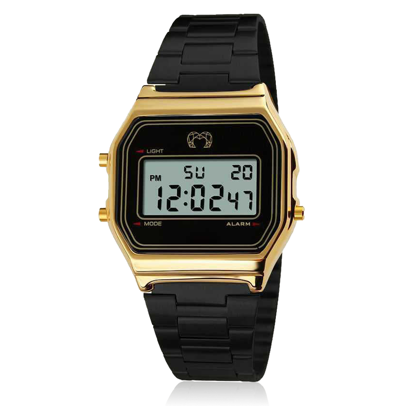 Vintage Digitale Uhr ~ SchwarzGold - Emily Schmuck