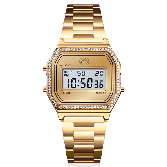 Vintage-Glanz Digitale Uhr ~ Gold - Emily Schmuck