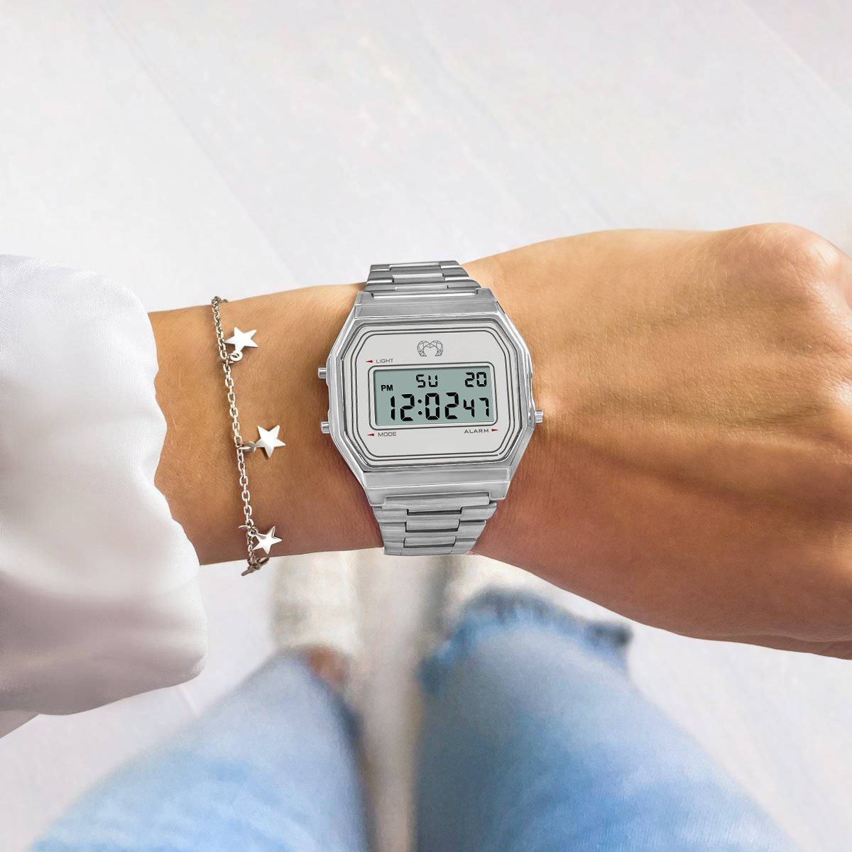 Vintage Digitaluhr ~ Silber - Emily Schmuck