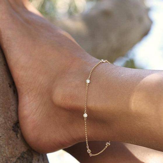 "Diamanten" Fußkettchen - Emily Schmuck