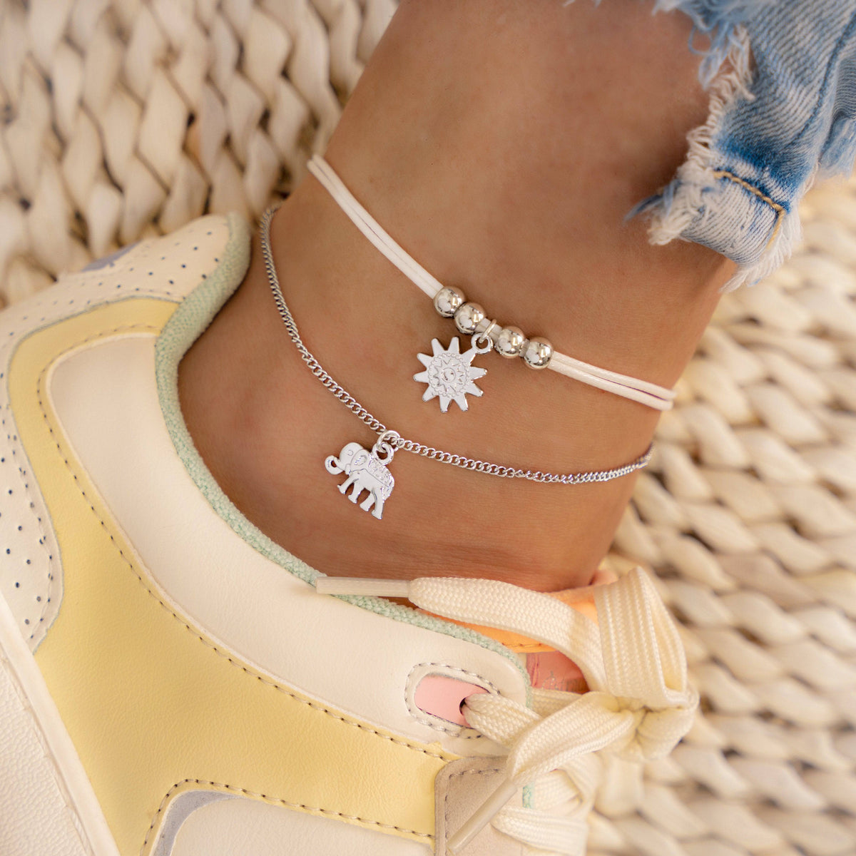 "Elefanten-Sonne" Fußkettchen - Emily Schmuck