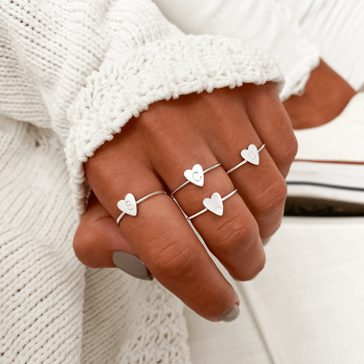 "Initial" Ring/Rose Gold - Emily Schmuck