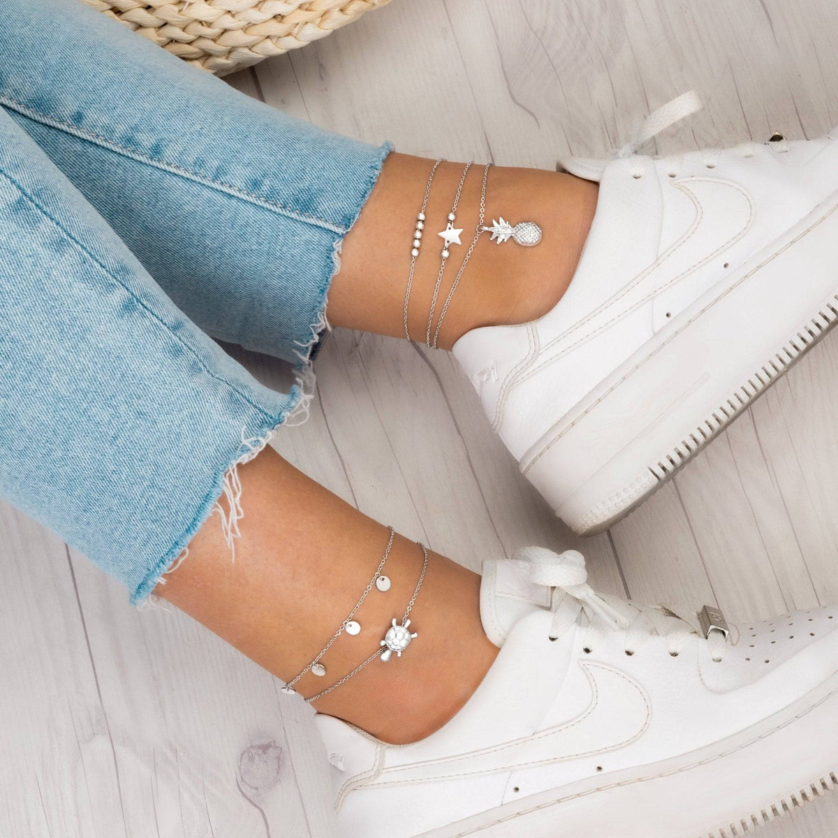 "Kreise" Fußkettchen/Rose Gold - Emily Schmuck