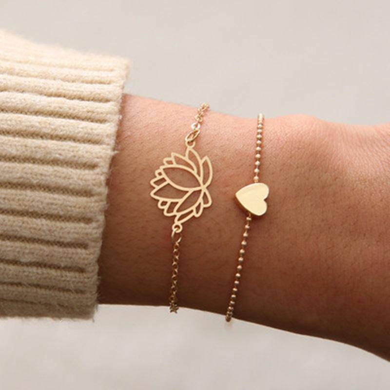 "Loto Herz" Armband ~Gold/Silber/Rose Gold - Emily Schmuck