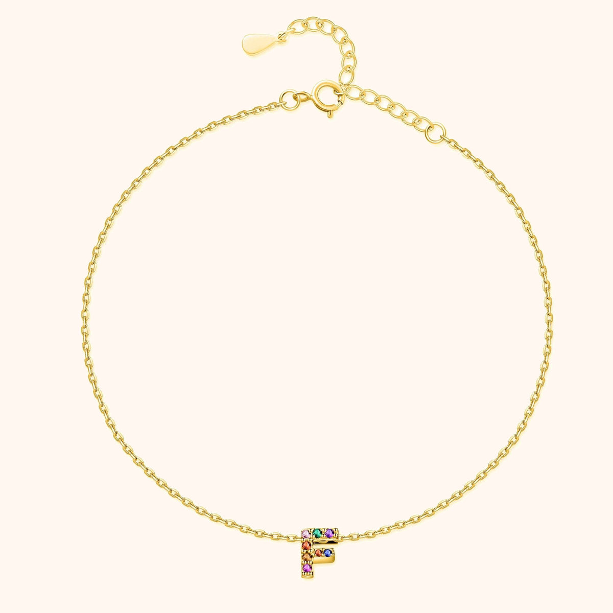 Irisieren Initiale Fußkettchen - Emily Schmuck