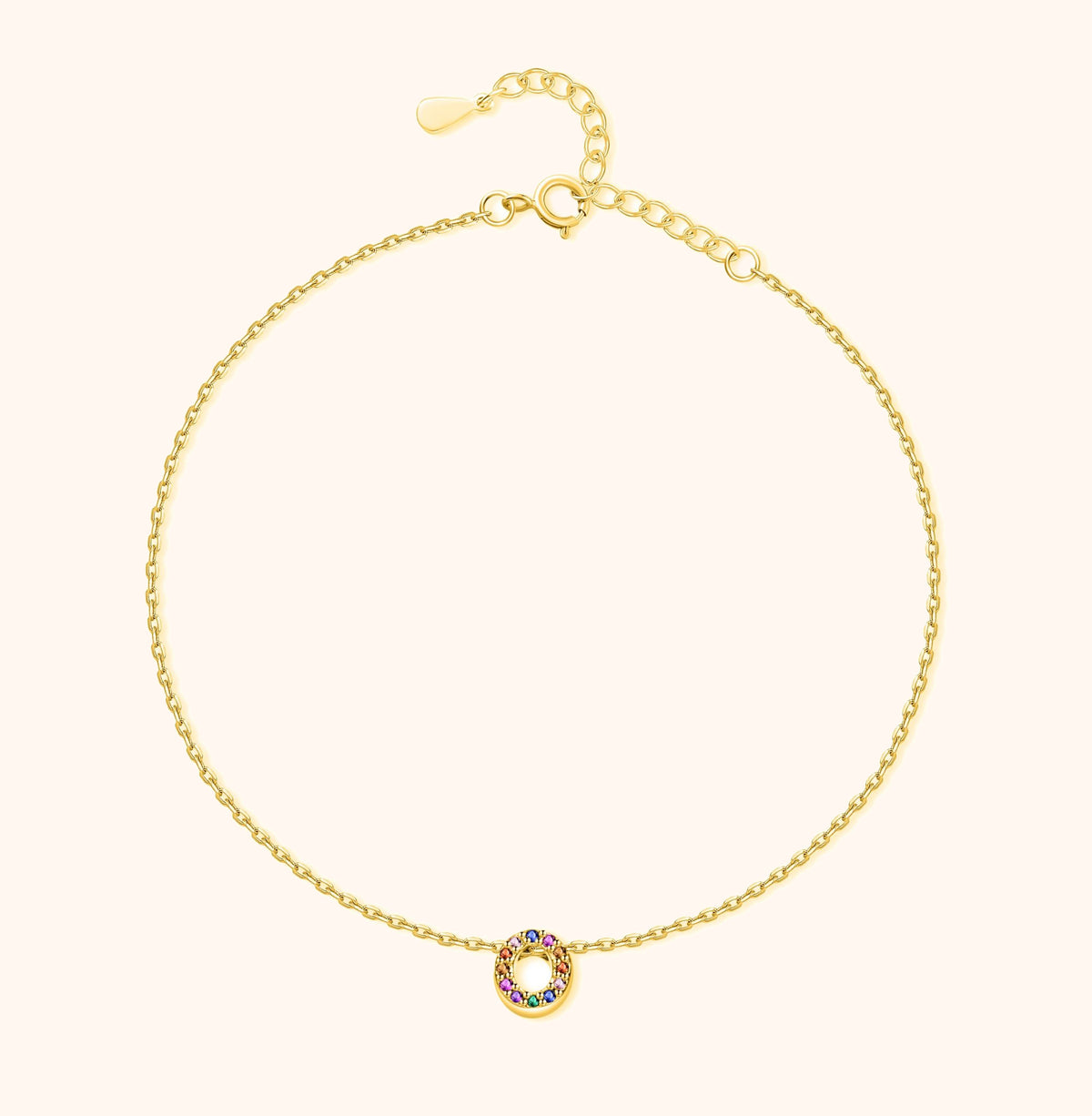 Irisieren Initiale Fußkettchen - Emily Schmuck