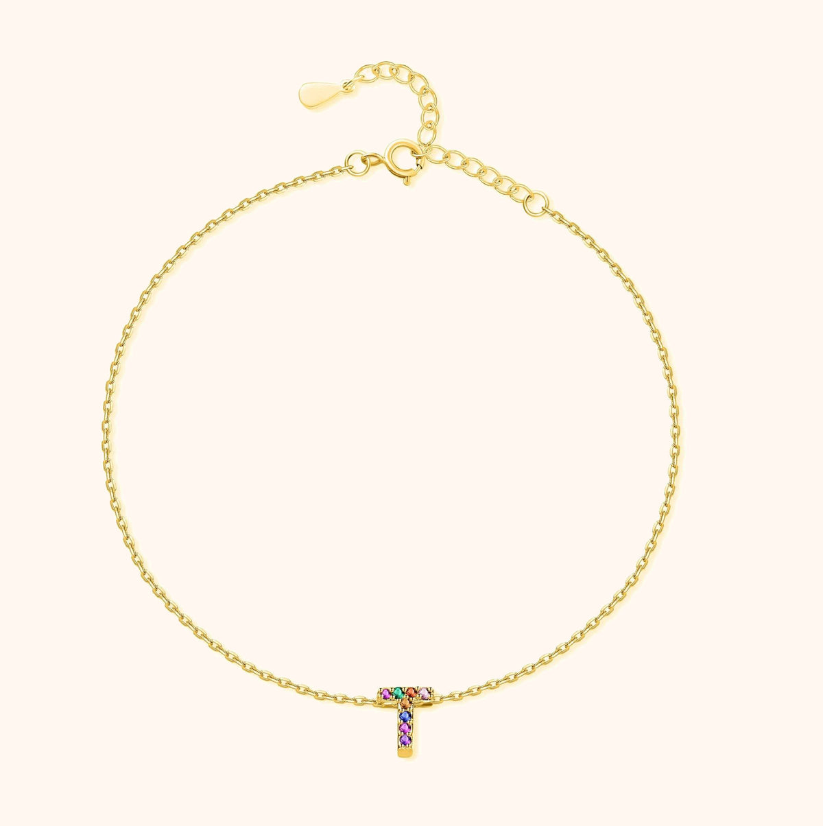 Irisieren Initiale Fußkettchen - Emily Schmuck