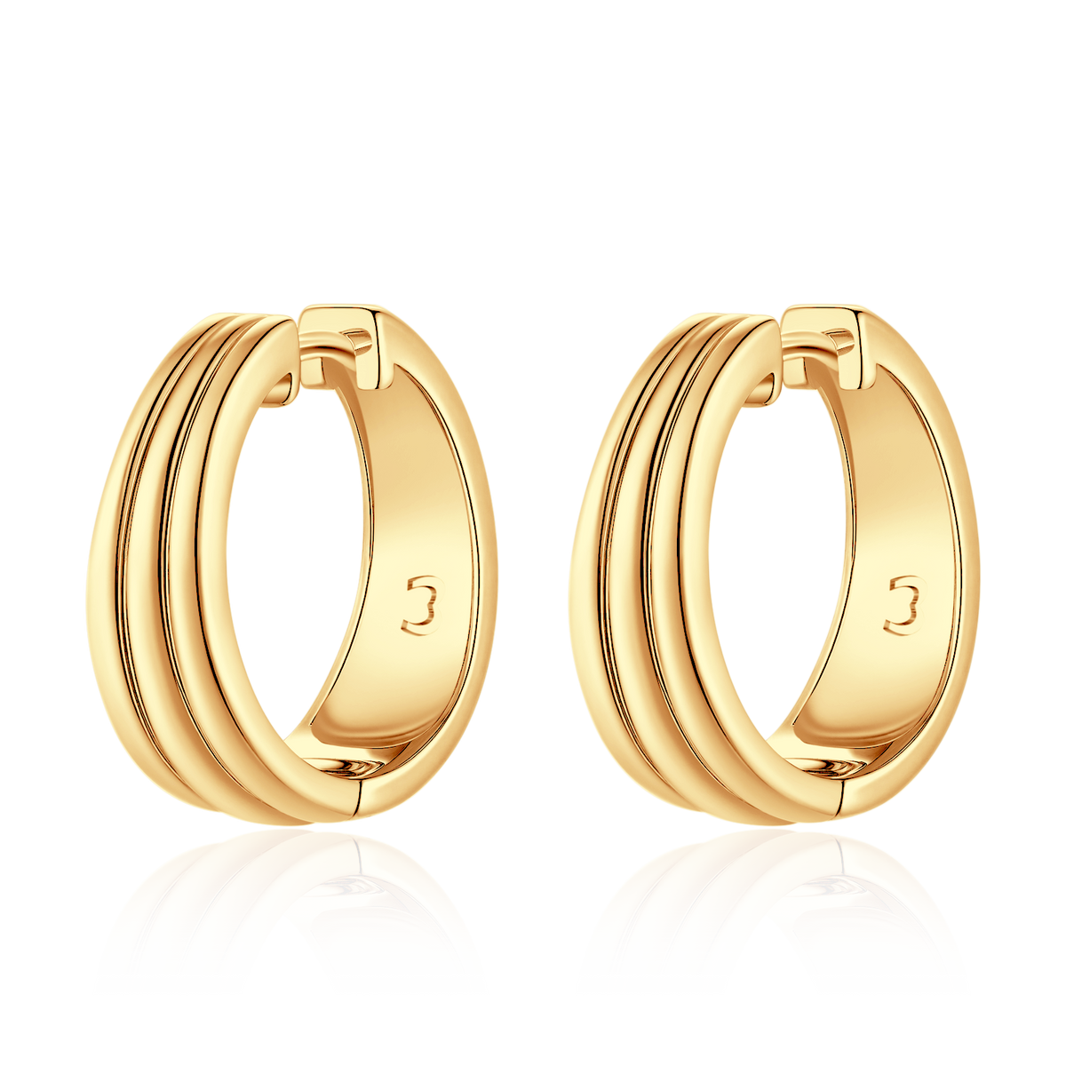Geriffelte Reif-Ohrringe - Emily Schmuck