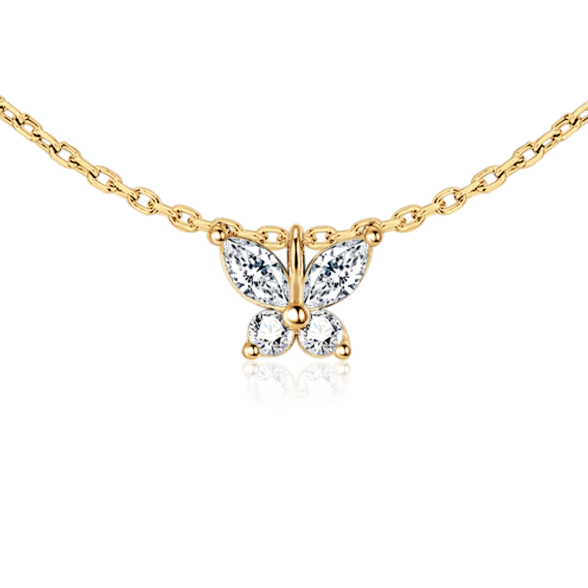 Weißer Schmetterling Halskette - Emily Schmuck