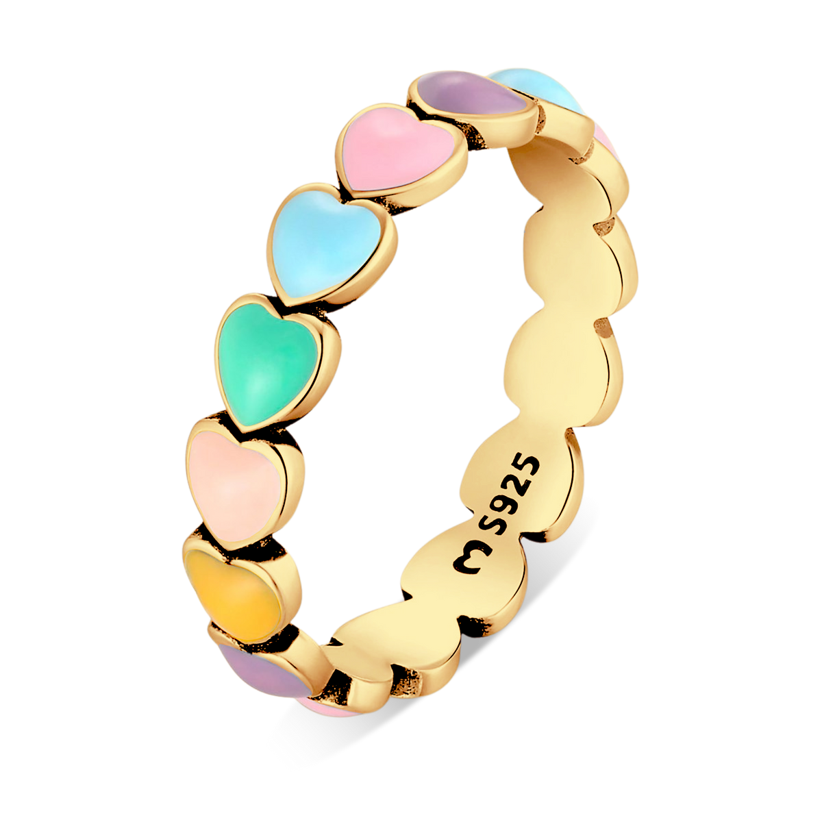 Bunte Herzen Ring - Emily Schmuck