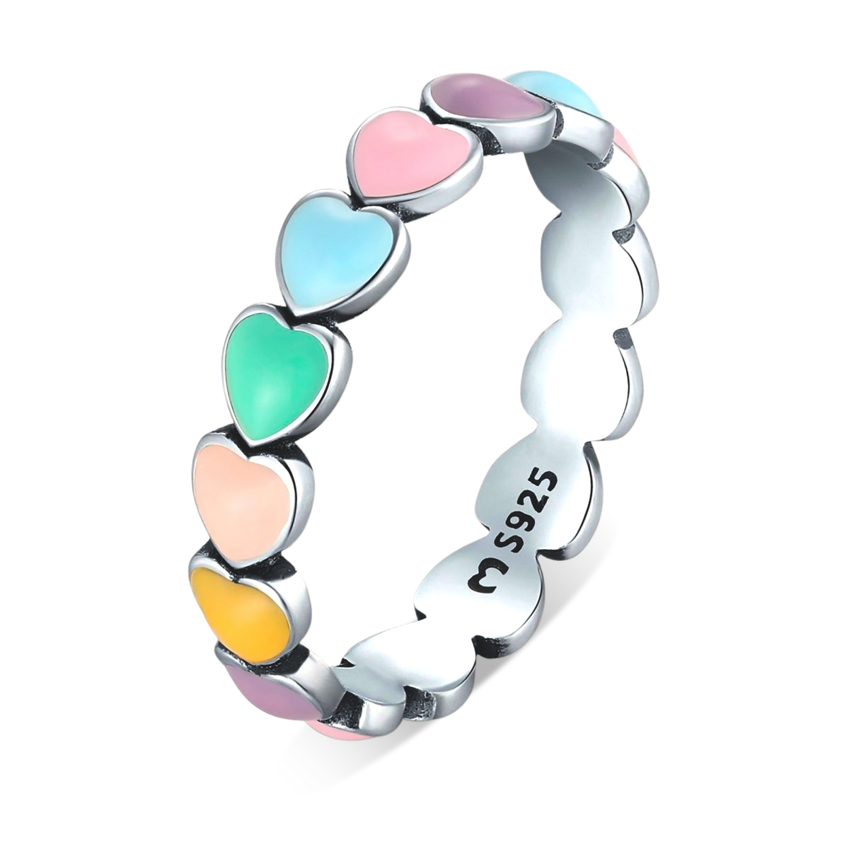 Bunte Herzen Ring - Emily Schmuck