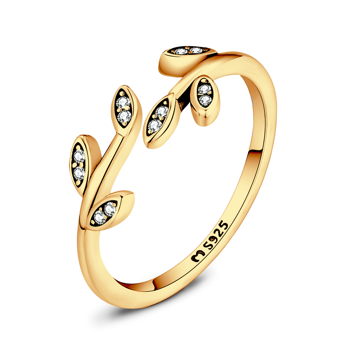 Kleines Glänzendes Blatt Ring - Emily Schmuck