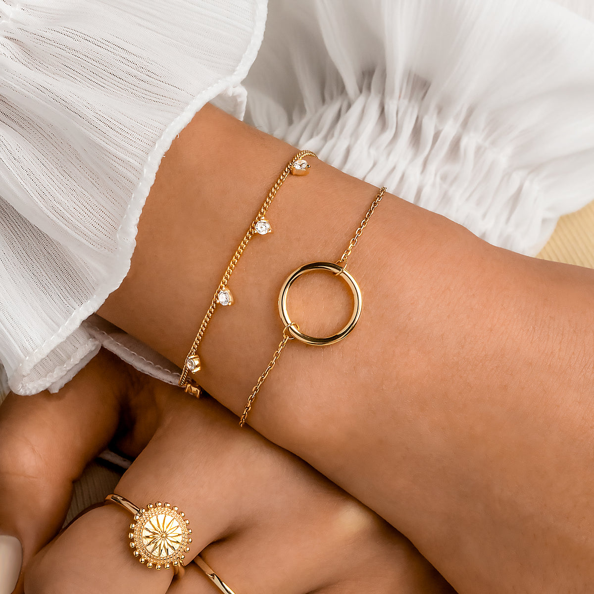 "Schwester" Armband  ~Silber/Gold - Emily Schmuck
