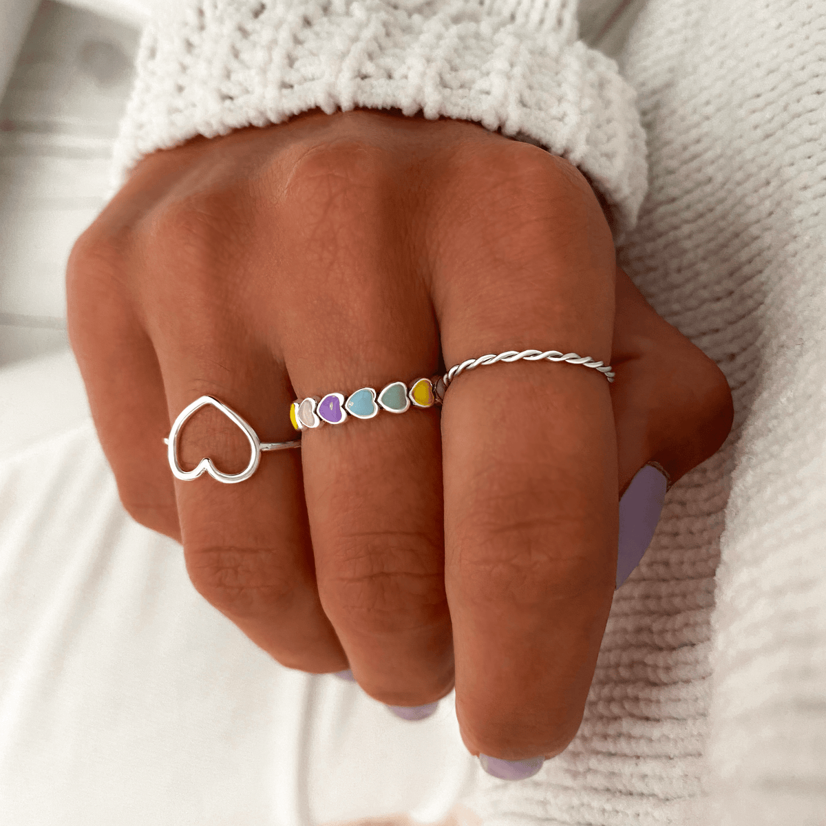 "Bunte Herzen" Ring - Emily Schmuck