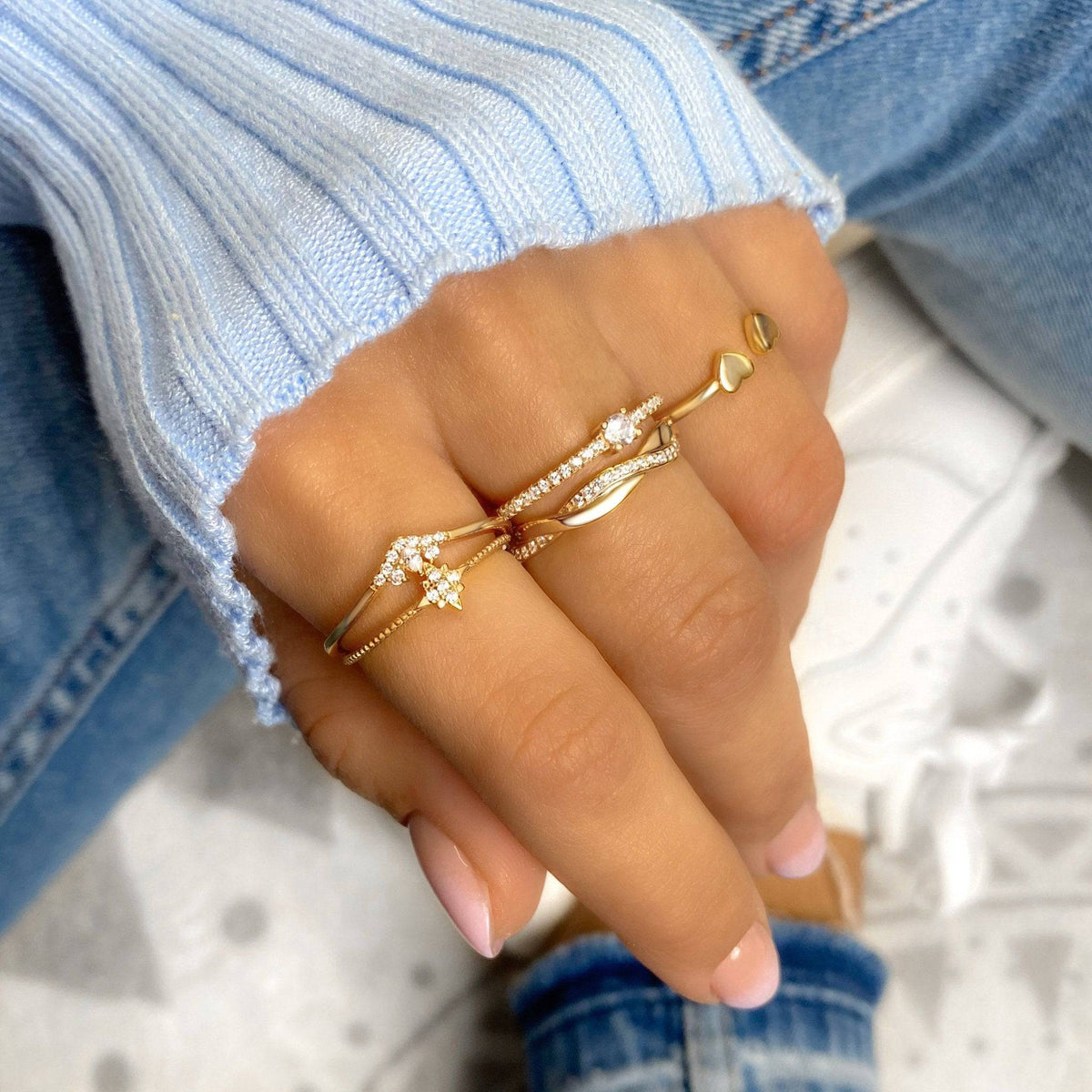 "Doppeltes Herz" Ring - Emily Schmuck