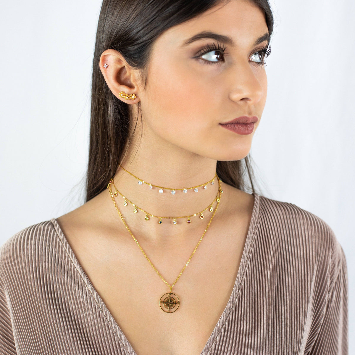 "Kardinal Punkte" Halskette ~Rose Gold/Silber/Gold - Emily Schmuck