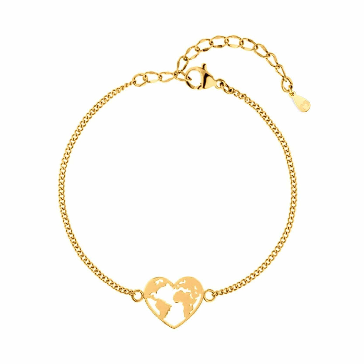 "Welt-Herz" Armband  ~Silber/Gold - Emily Schmuck