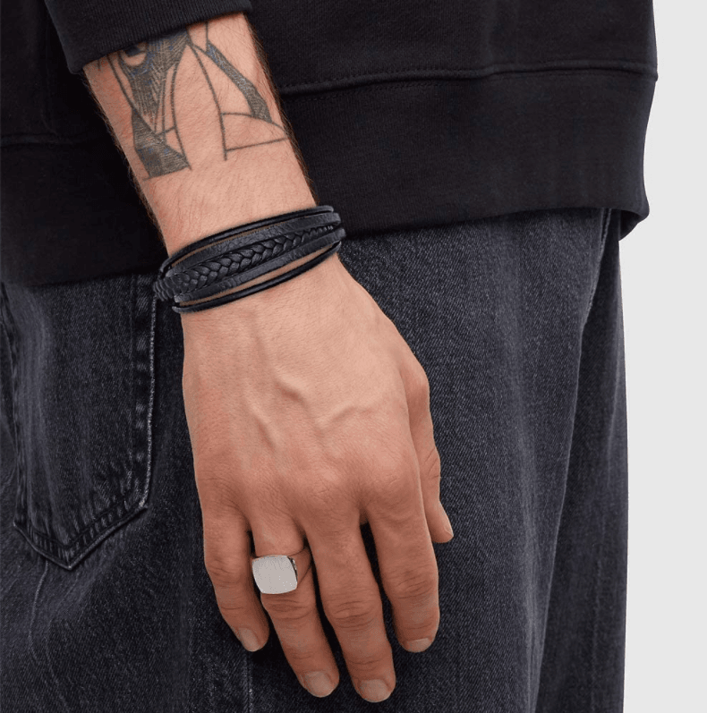 "Wild" BRAVE Herren Armband ~ Schwarz - Emily Schmuck